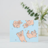 De Varkens van de trampoline Briefkaart (Staand voorkant)