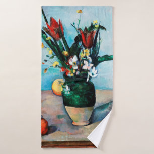 De Vase van Tulpen, Paul Cezanne Badhanddoek