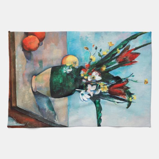 De Vase van Tulpen, Paul Cezanne Theedoek (Horizontaal)