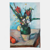 De Vase van Tulpen, Paul Cezanne Theedoek (Verticaal)