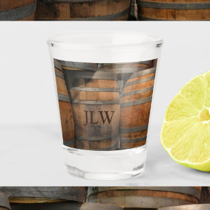 De Vaten van het liquorhout Monogrammed Fotografis Shot Glas