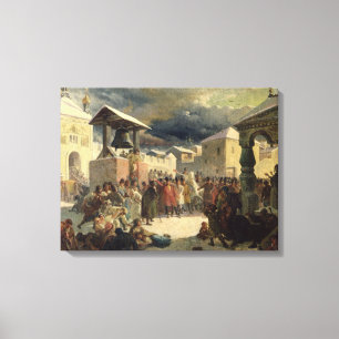 De Veche in de Republiek Novgorod, 1861 Canvas Afdruk