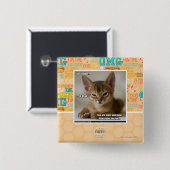 De veer is dood. vierkante button 5,1 cm (Voorkant /achterkant)