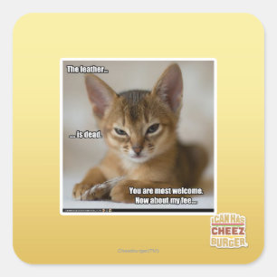 De veer is dood. vierkante sticker