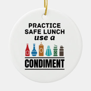 De Veilige Lunch van de praktijk Gebruik een Voorw Keramisch Ornament