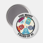 De vele gezichten van AI (Artificial Intelligence) Magneet (Voorkant / Achterkant)