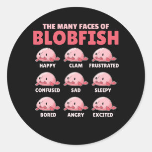 De vele gezichten van lobfish Funny Emotion Types Ronde Sticker