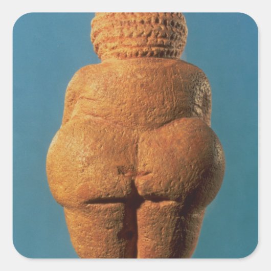 De Venus Willendorf Vierkante Sticker (Voorkant)