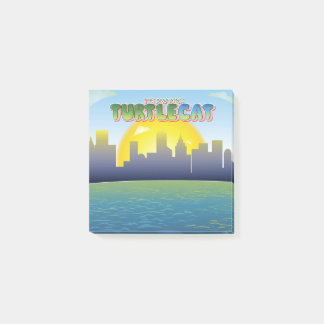 De verbazingwekkende Turtlecat City achtergrond en Post-it® Notes