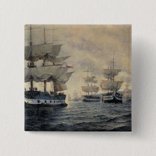 De verbondenheid van de bevrijdende expeditie van  vierkante button 5,1 cm