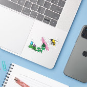 De verdediger Contour Sticker (Laptop met iPhone)