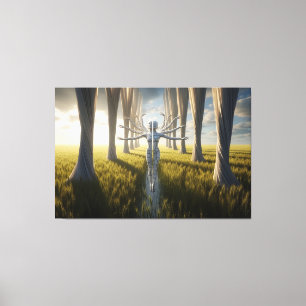 De verdeelde ziel in de oneindige oogst canvas afdruk