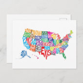 De Verenigde Staten in Names Briefkaart (Voorkant / Achterkant)