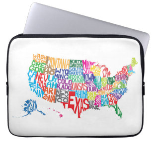De Verenigde Staten in Names Laptop Sleeve