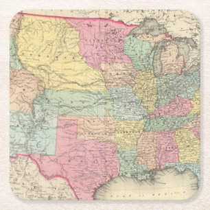 De Verenigde Staten van Amerika Vierkante Kartonnen Onderzetter
