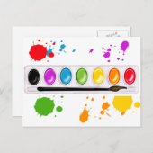 de verf doos met ploetert briefkaart (Voorkant / Achterkant)