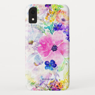 De verfontwerp van de mooie waterverf bloemenhand iPhone XR hoesje