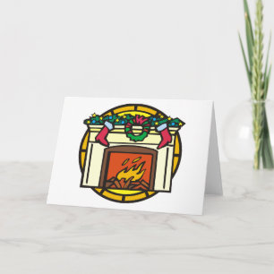 De Verfraaide Spatie van de Open haard van Feestdagen Kaart