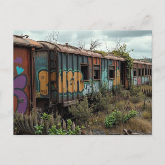 De Vergeten Spoorlijn – Verlaten Graffiti Trein Briefkaart