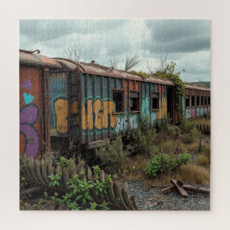 De Vergeten Spoorlijn – Verlaten Graffiti Trein Legpuzzel