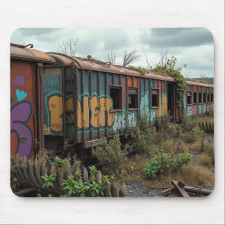 De Vergeten Spoorlijn – Verlaten Graffiti Trein Muismat