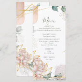 De Vergulde Frame Bloemrijke Bruiloft Menu (Voorkant / Achterkant)