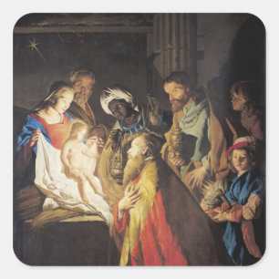 De verheerlijking van de Magi 2 Vierkante Sticker