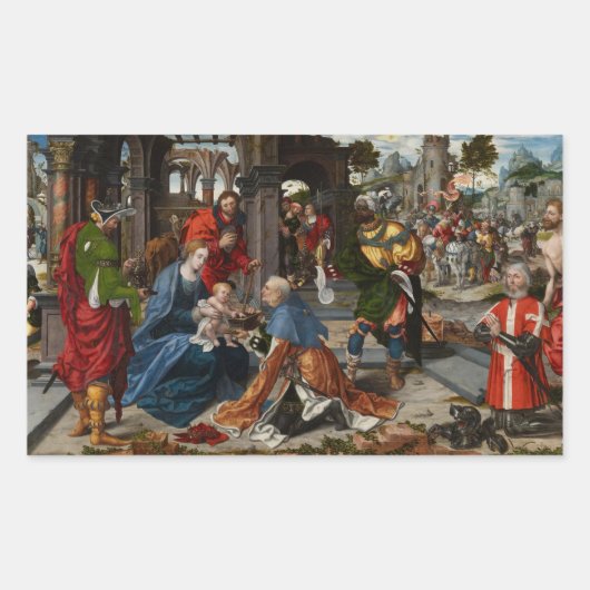 De verheerlijking van de Magi Rechthoekige Sticker (Voorkant)