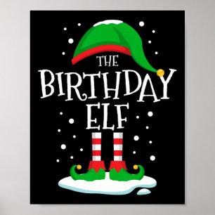 De verjaardag Elf Kerstmis familie Matching Xmas G Poster