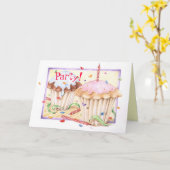 De Verjaardag van de Cake van de kop, Kaart (Gele Bloem)