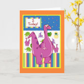 De Verjaardag van de dinosaurus Kaart (Gele Bloem)