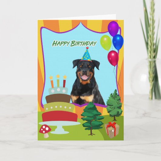 De Verjaardag van de Hond van Rottweiler Kaart (Voorkant)