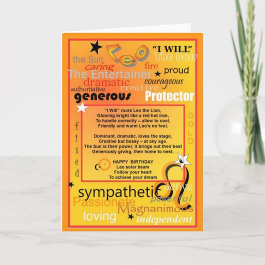 DE VERJAARDAG VAN DE LEEUW KAART (Voorkant)