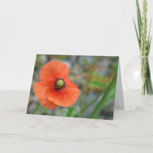 DE VERJAARDAG VAN DE PAPAVER KAART (Voorkant)