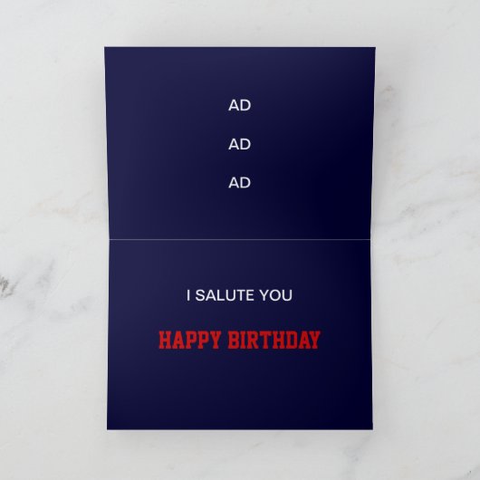 DE VERJAARDAG VAN DE VETERAAN KAART (Binnen)