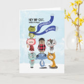 De Verjaardag van Hipster Kaart (Gele Bloem)