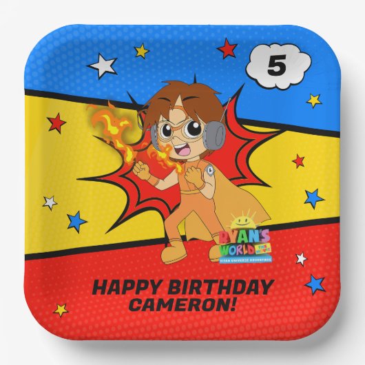 De verjaardag van Ryan Papieren Bordje (Voorkant)