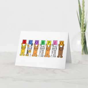 De Verjaardag van Schorpioen, de Leuke Katten van Kaart