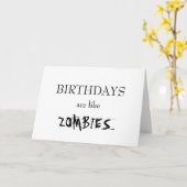 De verjaardagen zijn als Zombieën… Kaart (Gele Bloem)
