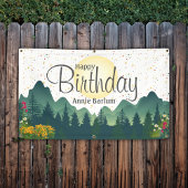 De verjaardagsbanner "Mountain Escape" Spandoek