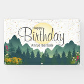 De verjaardagsbanner "Mountain Escape" Spandoek (Horizontaal)