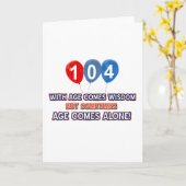 de verjaardagsdesign van de 104 éénjarigenwijsheid kaart (Gele Bloem)