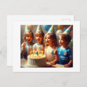 De verjaardagsfeestje, briefkaart (Voorkant / Achterkant)