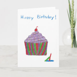 De verjaardagskaart van Cupcake Kaart