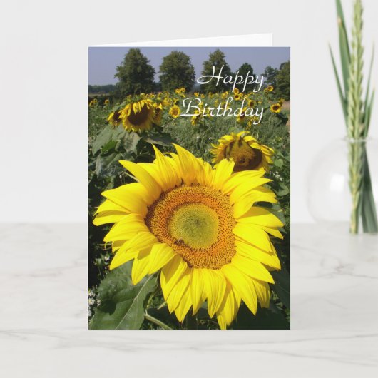 De verjaardagskaart van de zonnebloem kaart (Voorkant)