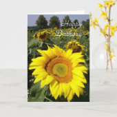 De verjaardagskaart van de zonnebloem kaart (Gele Bloem)