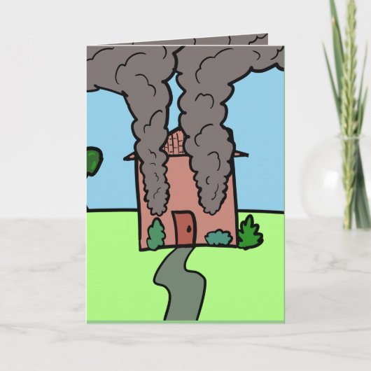 De verjaardagskaart van het huis afbranden bedankkaart (Voorkant)