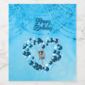 De verjaardagswens fee wijn etiket (Enkel label)