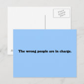 De verkeerde mensen hebben de leiding briefkaart (Voorkant / Achterkant)