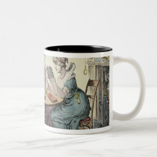 De verkoop van Wonder - gewijd aan M.G. Lewis Esq' Tweekleurige Koffiemok